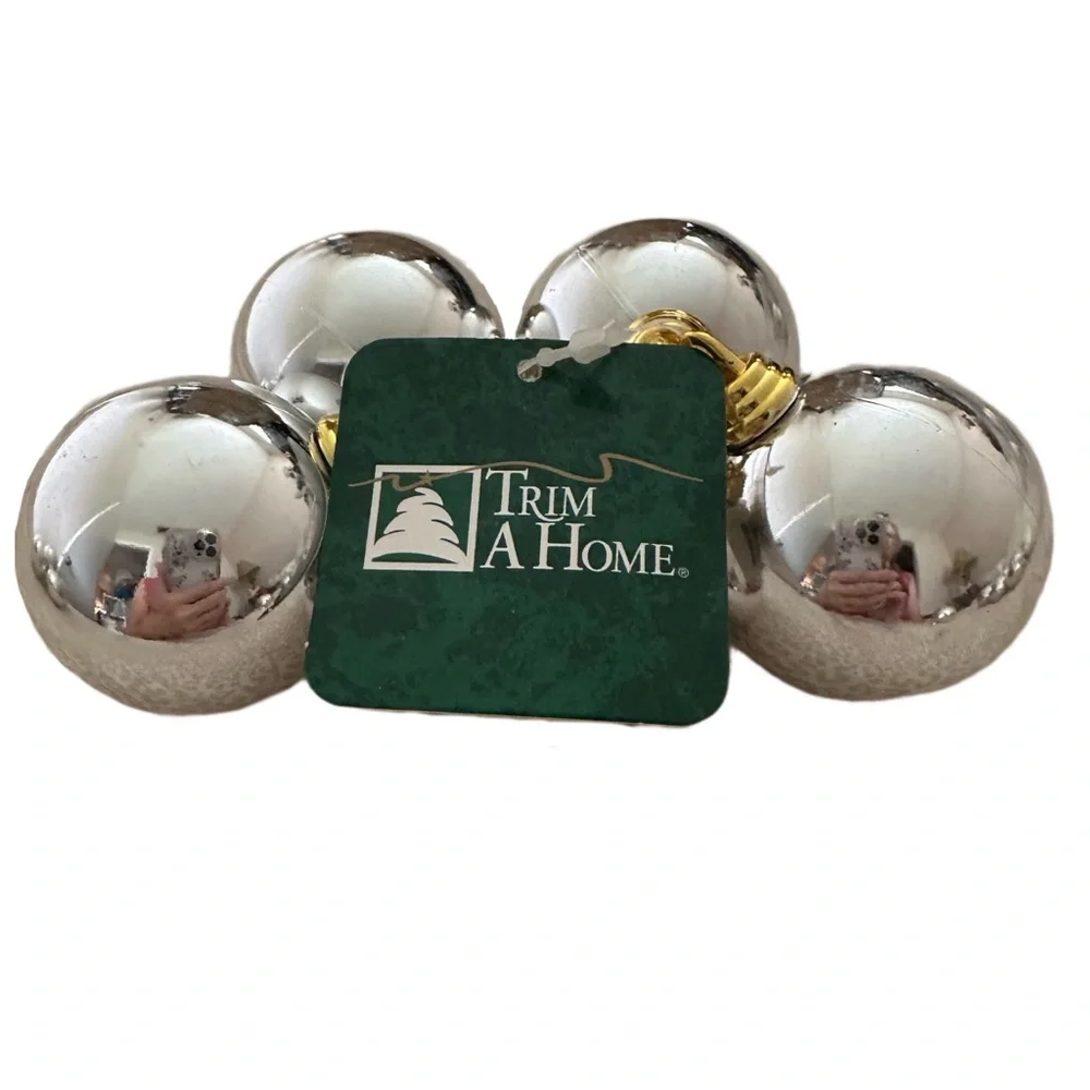 Vintage silver and gold plastic christamas tree orb ornamanets, set of 20